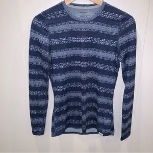 Patagonia Capilene Blue Aztec Long Sleeve Base Layer Top Women’s XS